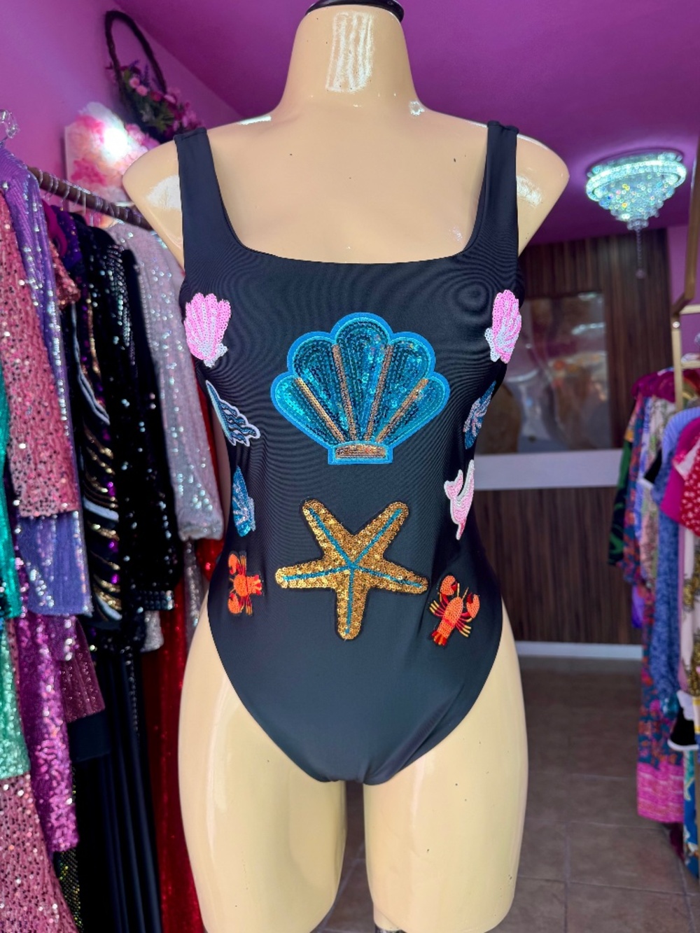 Sequin Black Swimsuit